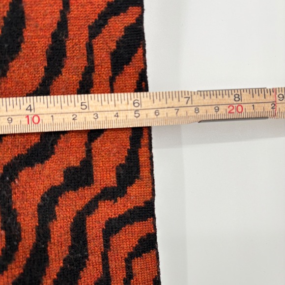 Ulla Johnson Merino Wool Scarf Rust Black Tiger Print Retro Maximalism Statement - Picture 5 of 6